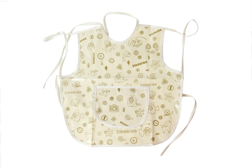 Фартук защитный 36х36 см Inseense с ПВХ покрытием (бежевый с рисунком)