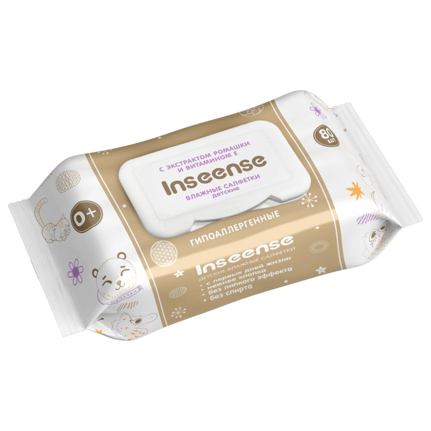 Влажные детские cалфетки Inseense 80 шт