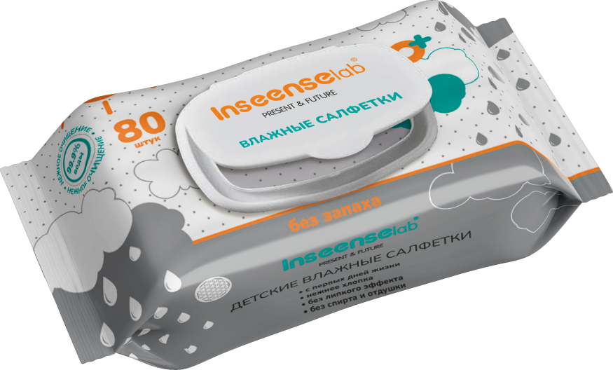 Влажные детские cалфетки INSEENSElab PRESENT&amp;amp;FUTURE 80 шт