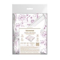 Наматрасник-клеенка с резинками-держателями с тесьмой (0,7 х 1 м), Inseense (белая с рисунком) 