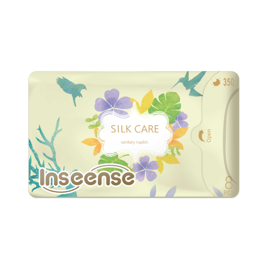 Прокладки женские Inseense Silk Care, ночные плюс, 7 капель, 350 мм/8 шт 