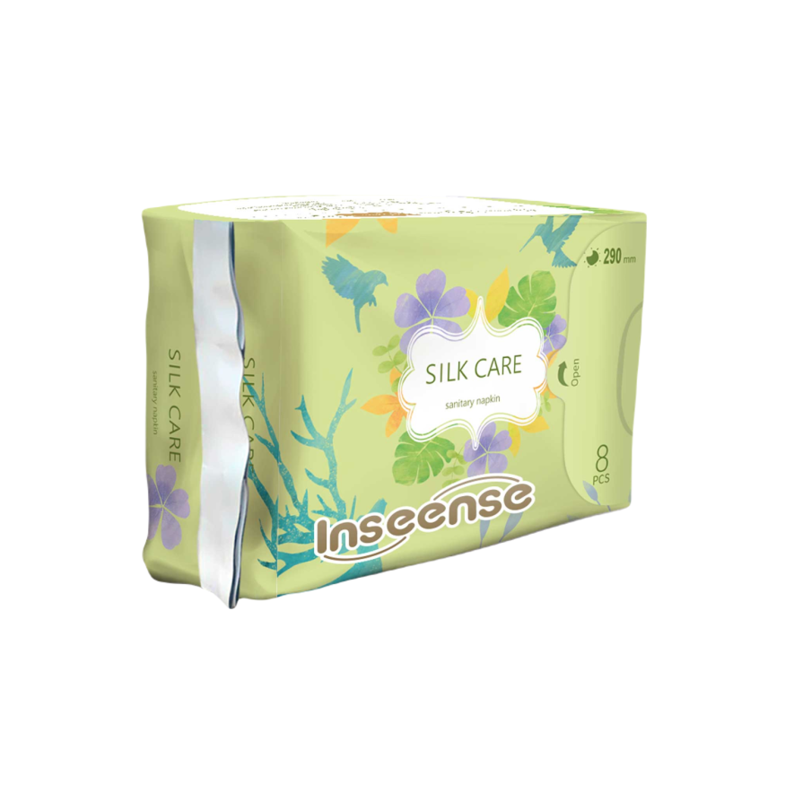Прокладки женские Inseense Silk Care, ночные, 5 капель, 290 мм/8 шт